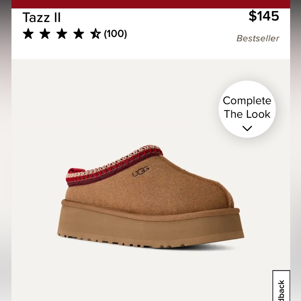 UGG Women's Tazz II Slip-Ons with Red Trim EUC